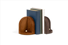 Lily Nubuck Leather Bookend with Tone-on-Tone Embroidery (Set of 2)