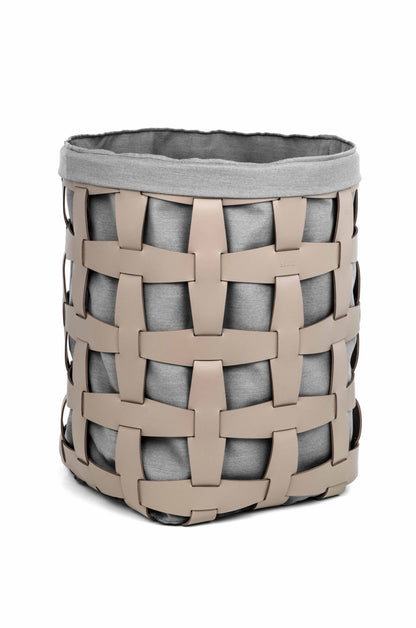 Pinetti × Antonio De Marco Hook | Leather & Linen Baskets: Hand-woven eco-leather baskets with removable linen lining, available in multiple sizes and colors for refined storage | Storage & Outdoor / Baskets | 2Jour Concierge, your luxury lifestyle shop | luxury interiors, refined living, yacht décor, spa décor, outdoor elegance, boutique hotels, home organization, hospitality décor, office décor