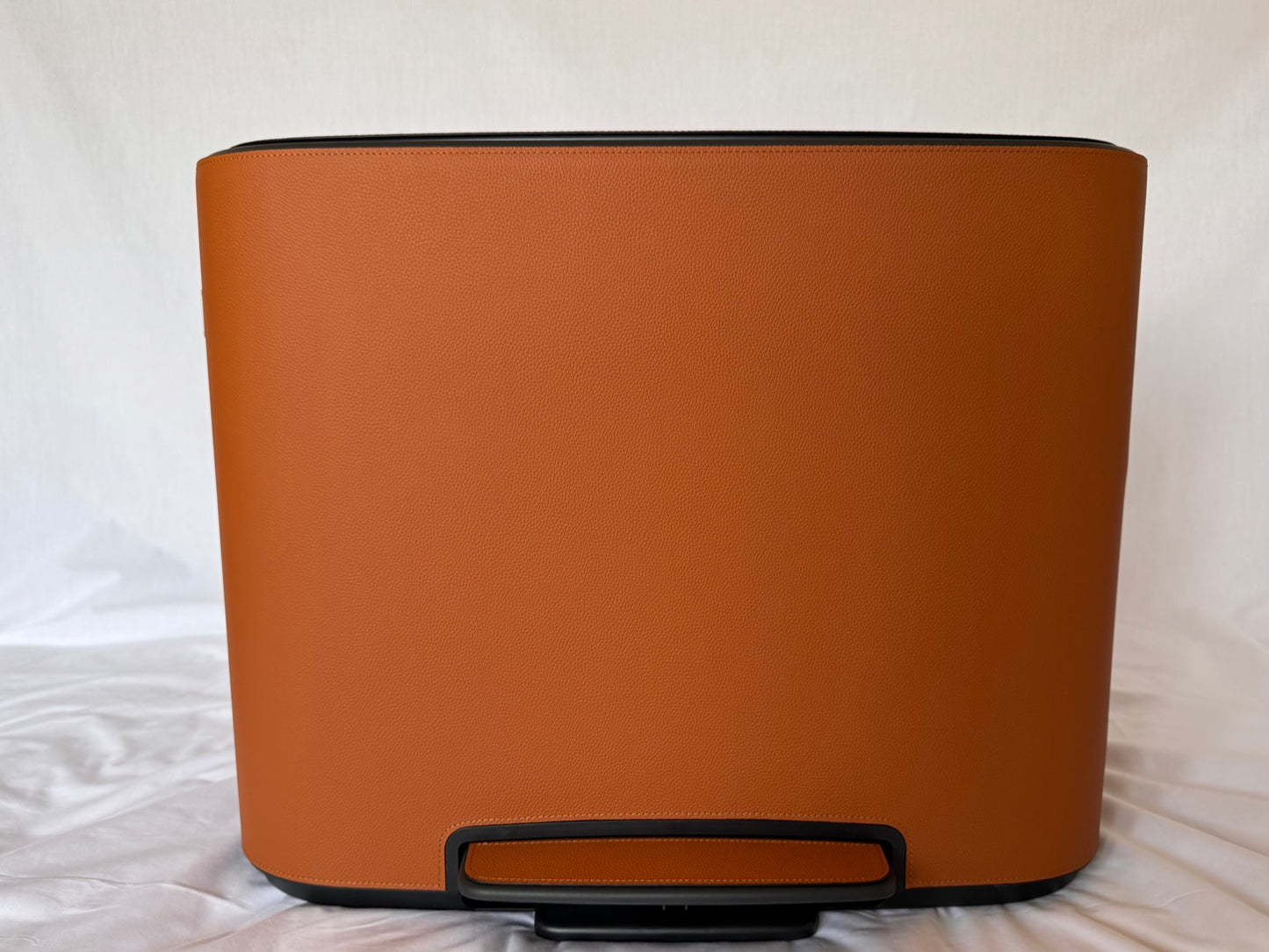 Leather-Covered Metal Pedal Bin, Double with Soft-Close Lid
