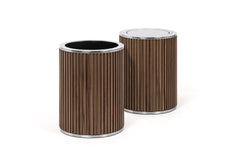Woody Wood Bin with Metal Details