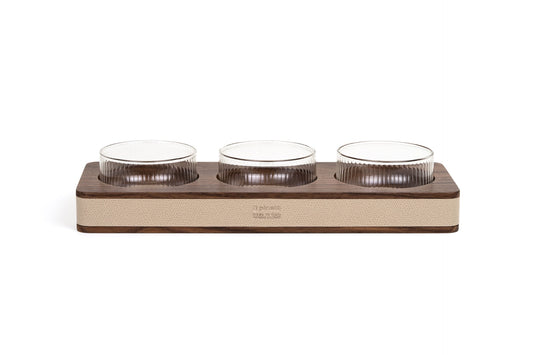 Pinetti | Adamante Appetizer Set: diamond-pattern elongated serving piece | Serving Accessories | 2Jour Concierge, your luxury lifestyle shop | Pinetti appetizer set, Adamante serving piece, luxury tableware, Italian designer serving accessories