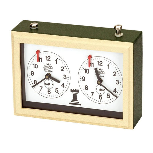 Geoffrey Parker Leather Covered Chess Clock | Elegant Timepiece for Chess Enthusiasts & Collectors | 2Jour Concierge, showcasing exquisite craftsmanship