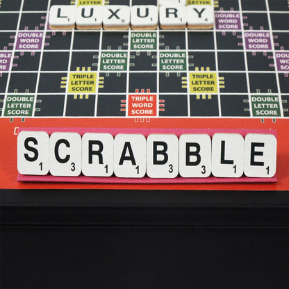 Geoffrey Parker Leather Scrabble Set with Straight Plinth | Elegant Word Games, Classic Board Games & Gift Items | 2Jour Concierge, #1 luxury high-end gift & lifestyle shop