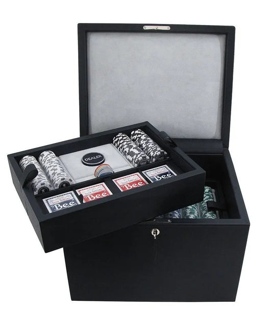 Geoffrey Parker Leather Poker Game Chest | Stylish Gaming Sets, Classic Card Games & Gift Items | 2Jour Concierge, #1 luxury high-end gift & lifestyle shop