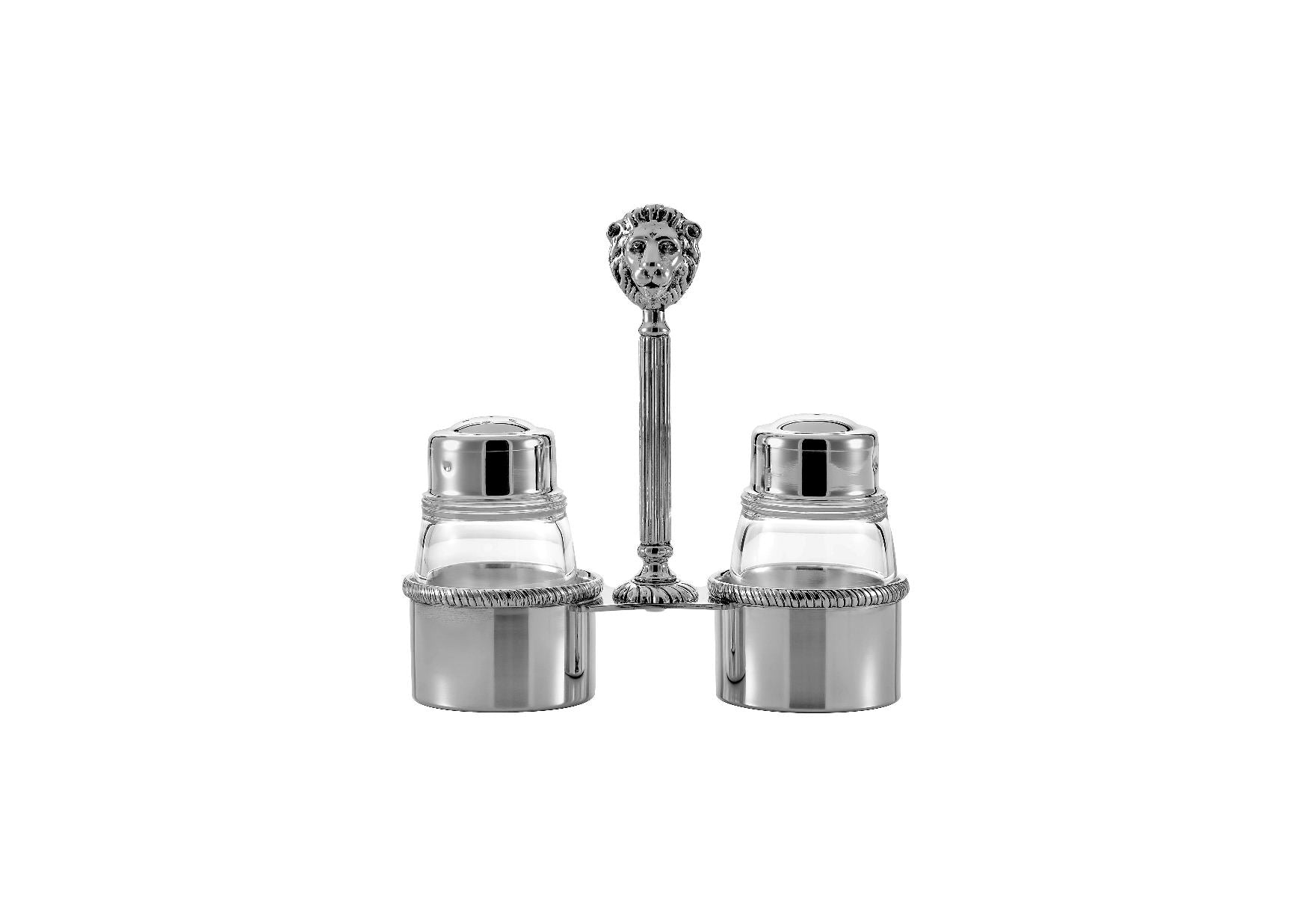 Zanetto Regina Anna | Salt & Pepper Shakers: Silver-plated metal with crystal glass and smooth, shiny finish, ideal for elegant tabletop seasoning | Tableware & Serveware / Salt & Pepper Shakers | 2Jour Concierge, your luxury lifestyle shop