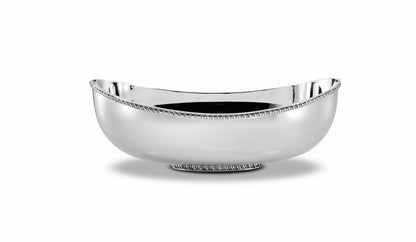 Zanetto Regina Anna | Oval Fruit Bowl Centrepiece: Silver-plated metal with smooth & shiny finish, ideal for serving fruit and as a decorative centerpiece | Tableware & Serveware / Bowls | 2Jour Concierge, your luxury lifestyle shop