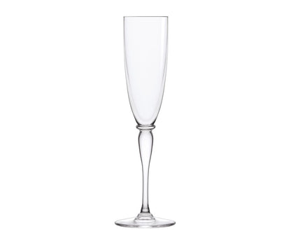 Amadeus Champagne Flute by Saint-Louis | Ode to the expertise and purity of crystal coloring | Represents the palette of Saint-Louis crystal hues and the perfection of its clear crystal | Elegant design with curves atop a slender stem | Rounded gob on a slender drawn leg | Pays homage to Wolfgang Amadeus Mozart | Collection: Amadeus | Color: Clear | Design: Timeless | Tableware and Champagne Flutes | 2Jour Concierge, your luxury lifestyle shop