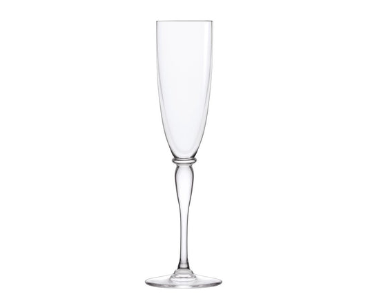 Amadeus Champagne Flute by Saint-Louis | Ode to the expertise and purity of crystal coloring | Represents the palette of Saint-Louis crystal hues and the perfection of its clear crystal | Elegant design with curves atop a slender stem | Rounded gob on a slender drawn leg | Pays homage to Wolfgang Amadeus Mozart | Collection: Amadeus | Color: Clear | Design: Timeless | Tableware and Champagne Flutes | 2Jour Concierge, your luxury lifestyle shop