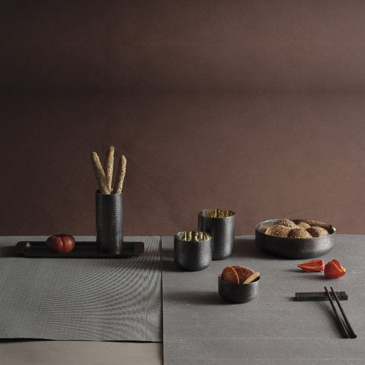 Zanetto New York Bronze Noir Small Bowl with Tartaruga Texture and Matte Finish | Small Bowl: Bronze Noir bowl with Tartaruga texture and matte finish, perfect for serving nuts, olives or condiments with sophisticated warmth | Tableware & Serveware / Bowls | 2Jour Concierge, your luxury lifestyle shop 