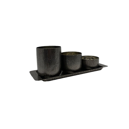 Zanetto New York Bronze Noir Small Bowl with Tartaruga Texture and Matte Finish | Small Bowl: Bronze Noir bowl with Tartaruga texture and matte finish, perfect for serving nuts, olives or condiments with sophisticated warmth | Tableware & Serveware / Bowls | 2Jour Concierge, your luxury lifestyle shop 