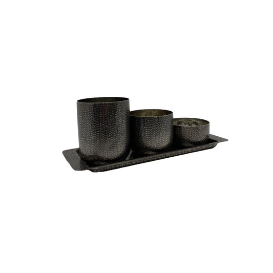 Zanetto New York Bronze Noir Small Bowl with Tartaruga Texture and Matte Finish | Small Bowl: Bronze Noir bowl with Tartaruga texture and matte finish, perfect for serving nuts, olives or condiments with sophisticated warmth | Tableware & Serveware / Bowls | 2Jour Concierge, your luxury lifestyle shop 
