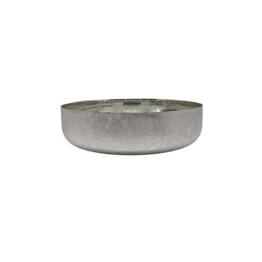 Zanetto New York Bread Basket | Bread Basket: Silver-plated metal bread basket with matte CANAPA texture, offering an elegant presentation for rolls and artisanal loaves | Tableware & Serveware / Baskets | 2Jour Concierge, your luxury lifestyle shop