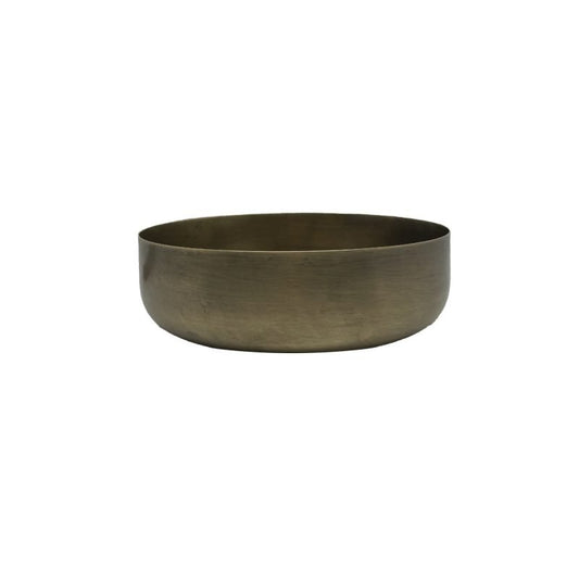 Zanetto New York Burnished Brass Bread Basket with Beeswax Coating and Smooth Matte Finish | Bread Basket: Burnished brass basket with beeswax coating and smooth matte finish, offering an elegant presentation for rolls and artisanal loaves | Tableware & Serveware / Baskets | 2Jour Concierge, your luxury lifestyle shop

