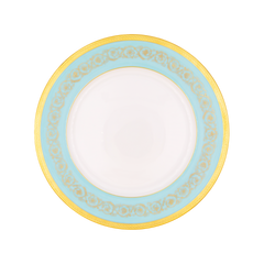 Ambassade Color Limoges Porcelain Buffet Plate with Ornamental Border Motif & Smooth Glazed Finish