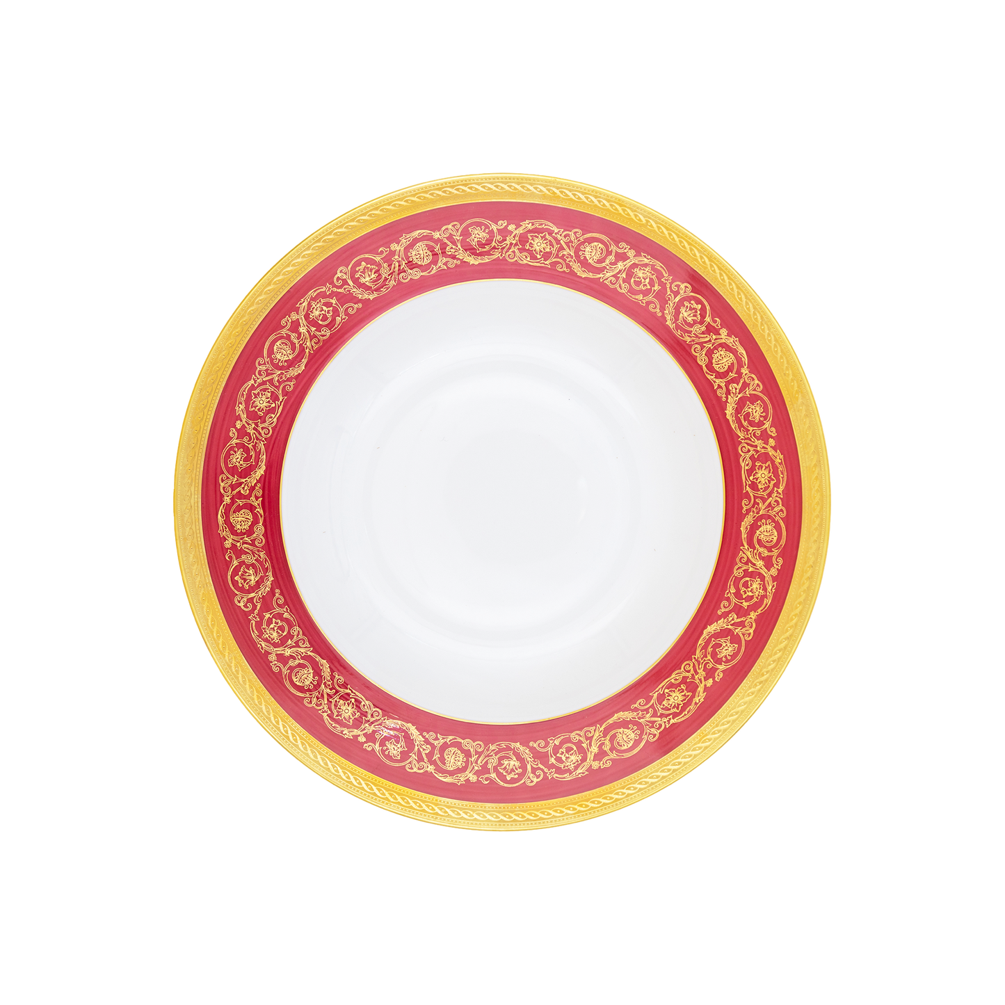 Haviland Parlon Ambassade | Rim Soup Plate: Fine Limoges porcelain with ornamental border motif and smooth, glazed finish, ideal for serving soups and veloutés with refined presentation | Tableware & Serveware / Soup Plates | 2Jour Concierge, your luxury lifestyle shop