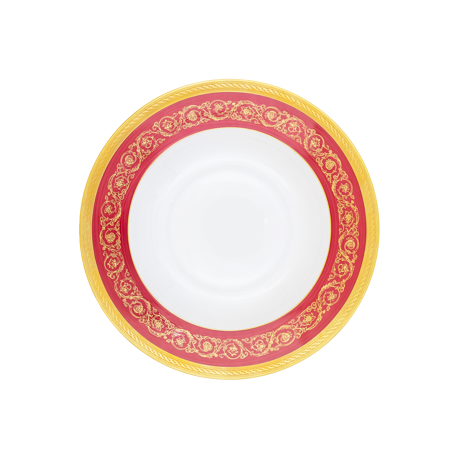 Haviland Parlon Ambassade | Rim Soup Plate: Fine Limoges porcelain with ornamental border motif and smooth, glazed finish, ideal for serving soups and veloutés with refined presentation | Tableware & Serveware / Soup Plates | 2Jour Concierge, your luxury lifestyle shop