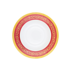 Ambassade Color Limoges Porcelain Rim Soup Plate with Ornamental Border Motif & Smooth Glazed Finish