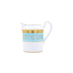 Ambassade Color Limoges Porcelain Cream Jug with Ornamental Border Motif & Smooth Glazed Finish
