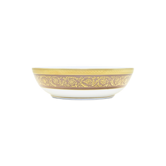 Ambassade Color Limoges Porcelain Cereal Bowl with Ornamental Border Motif & Smooth Glazed Finish