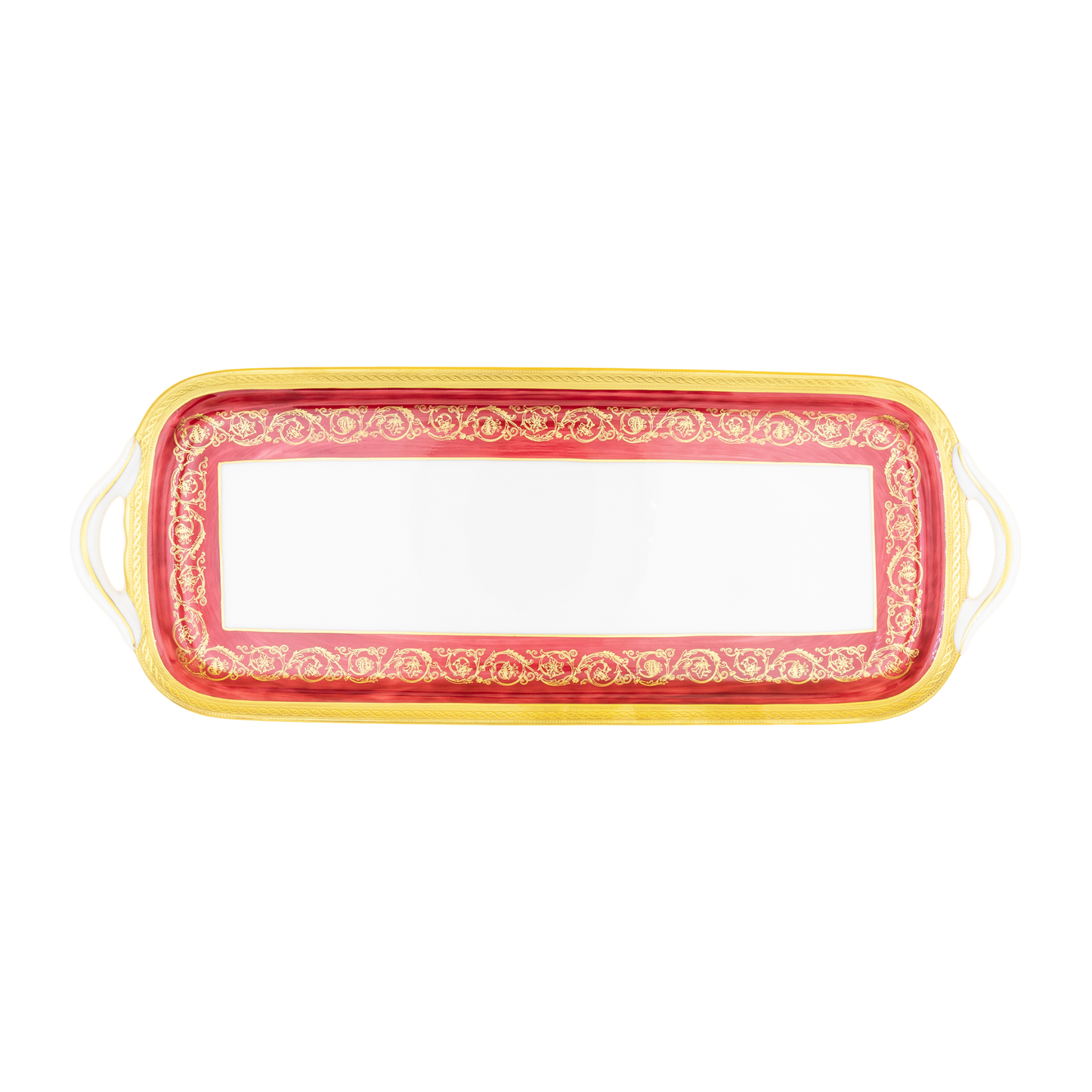 Haviland Parlon Ambassade | Rectangular Cake Dish: Fine Limoges porcelain with ornamental border motif and smooth, glazed finish, perfect for presenting sliced cakes, pastries, or tea-time selections | Tableware & Serveware / Serving Dishes | 2Jour Concierge, your luxury lifestyle shop**