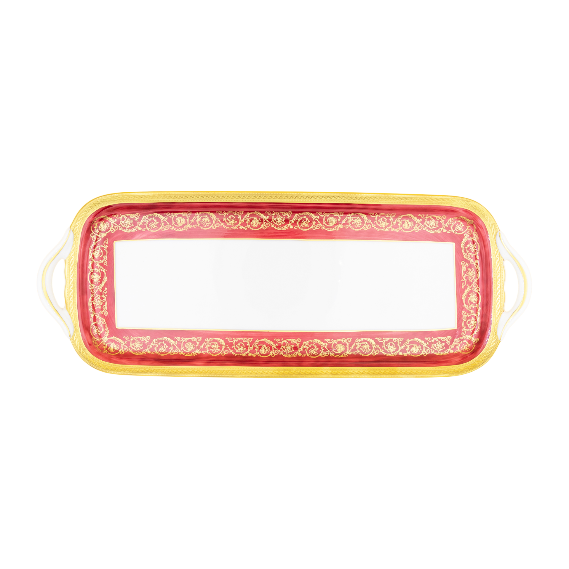 Haviland Parlon Ambassade | Rectangular Cake Dish: Fine Limoges porcelain with ornamental border motif and smooth, glazed finish, perfect for presenting sliced cakes, pastries, or tea-time selections | Tableware & Serveware / Serving Dishes | 2Jour Concierge, your luxury lifestyle shop**