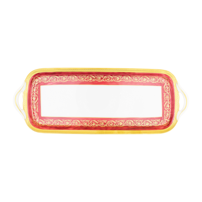 Haviland Parlon Ambassade | Rectangular Cake Dish: Fine Limoges porcelain with ornamental border motif and smooth, glazed finish, perfect for presenting sliced cakes, pastries, or tea-time selections | Tableware & Serveware / Serving Dishes | 2Jour Concierge, your luxury lifestyle shop**