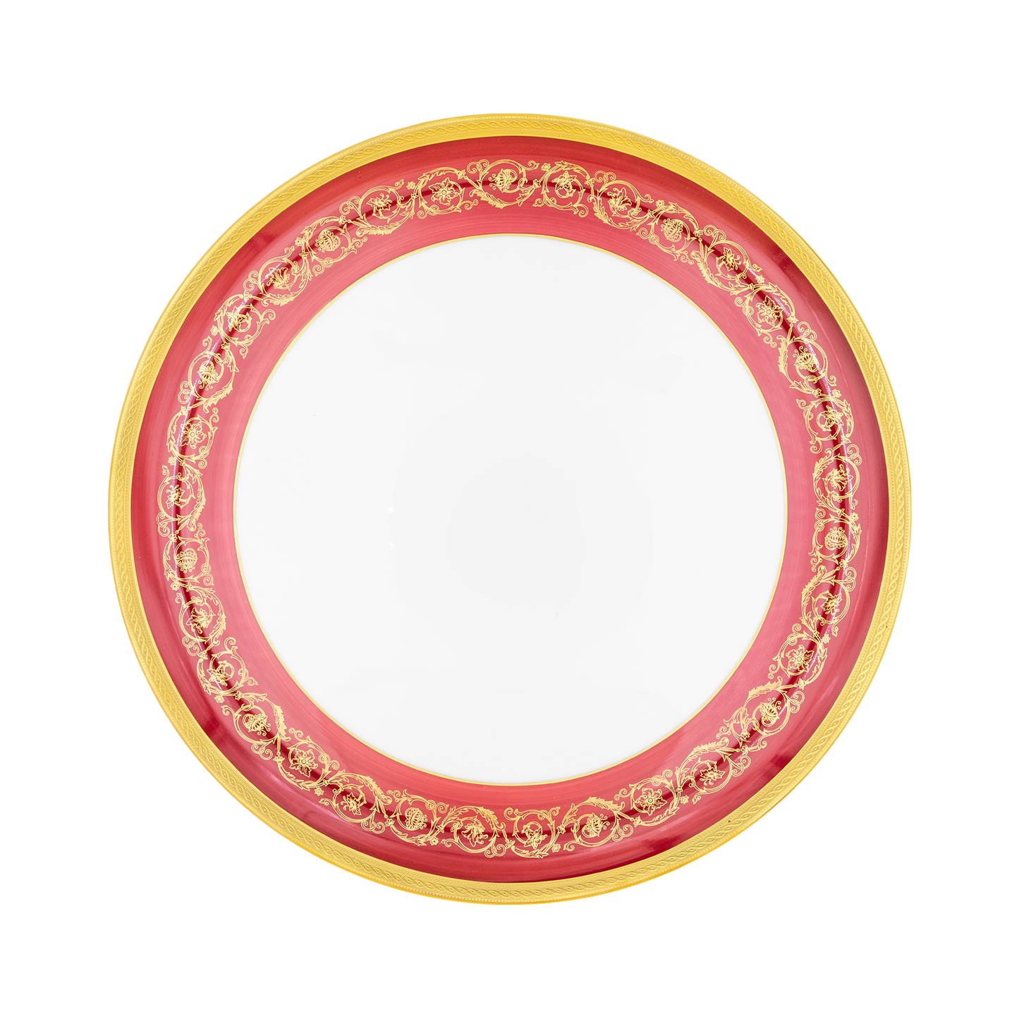 Haviland Parlon Ambassade | Round Flat Tart Dish: Fine Limoges porcelain with ornamental border motif and smooth, glazed finish, ideal for serving tarts, quiches, and open pastries with refined elegance | Tableware & Serveware / Serving Dishes | 2Jour Concierge, your luxury lifestyle shop**