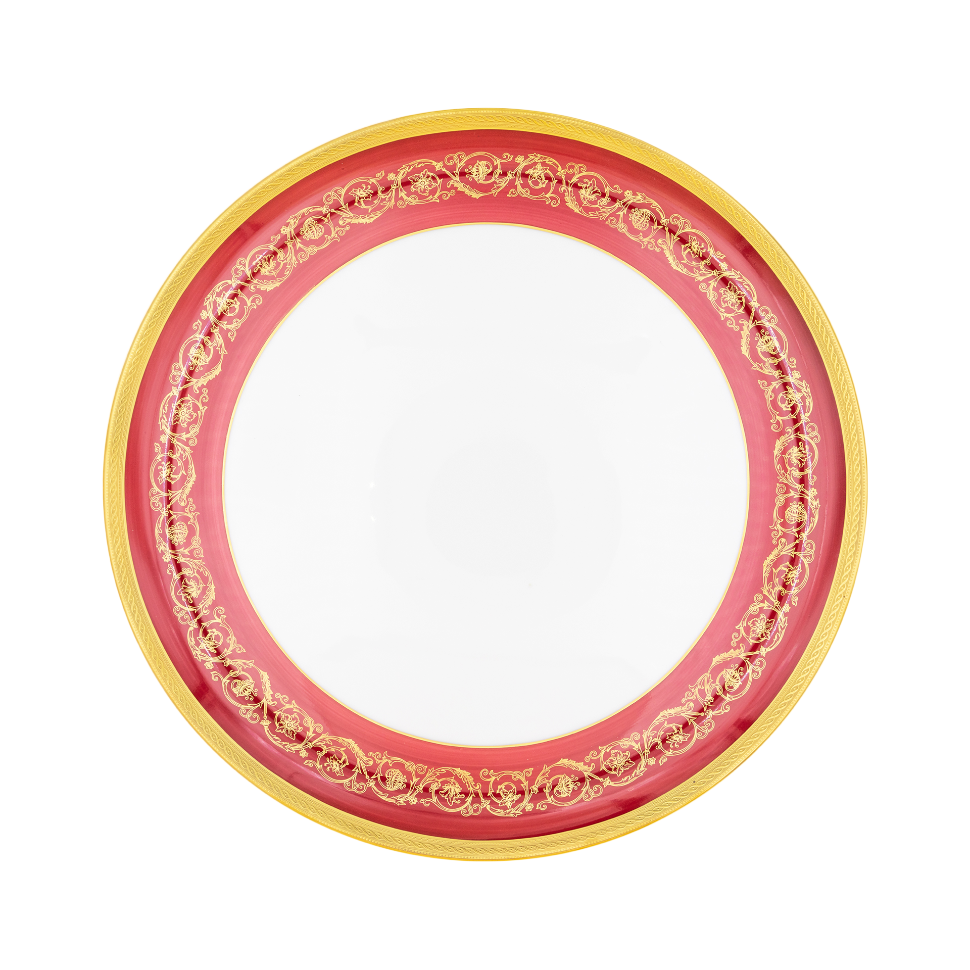 Haviland Parlon Ambassade | Round Flat Tart Dish: Fine Limoges porcelain with ornamental border motif and smooth, glazed finish, ideal for serving tarts, quiches, and open pastries with refined elegance | Tableware & Serveware / Serving Dishes | 2Jour Concierge, your luxury lifestyle shop**