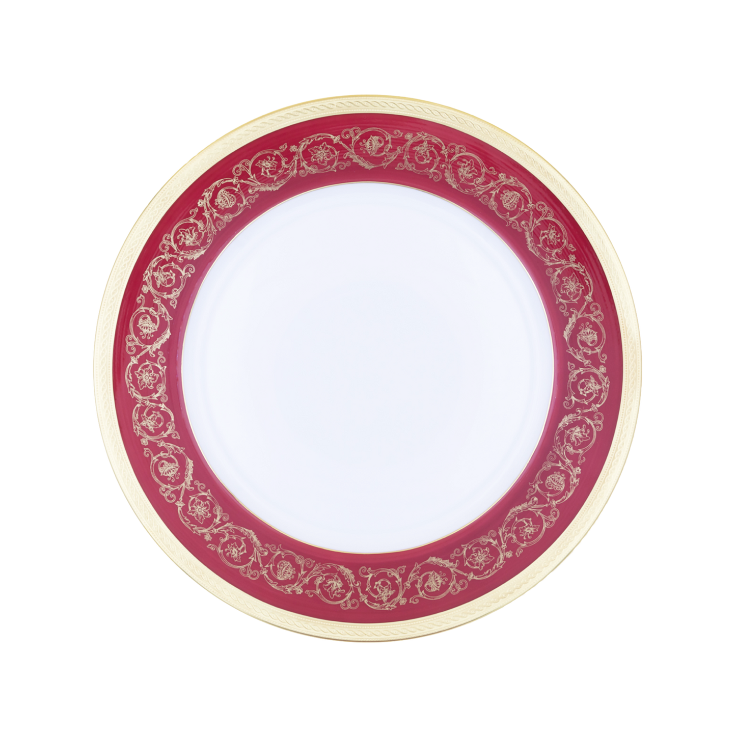 Haviland Parlon Ambassade | Round Flat Dish: Fine Limoges porcelain with ornamental border motif and smooth, glazed finish, perfect for serving hors d’oeuvres, shared appetizers, or composed dishes | Tableware & Serveware / Serving Dishes | 2Jour Concierge, your luxury lifestyle shop**