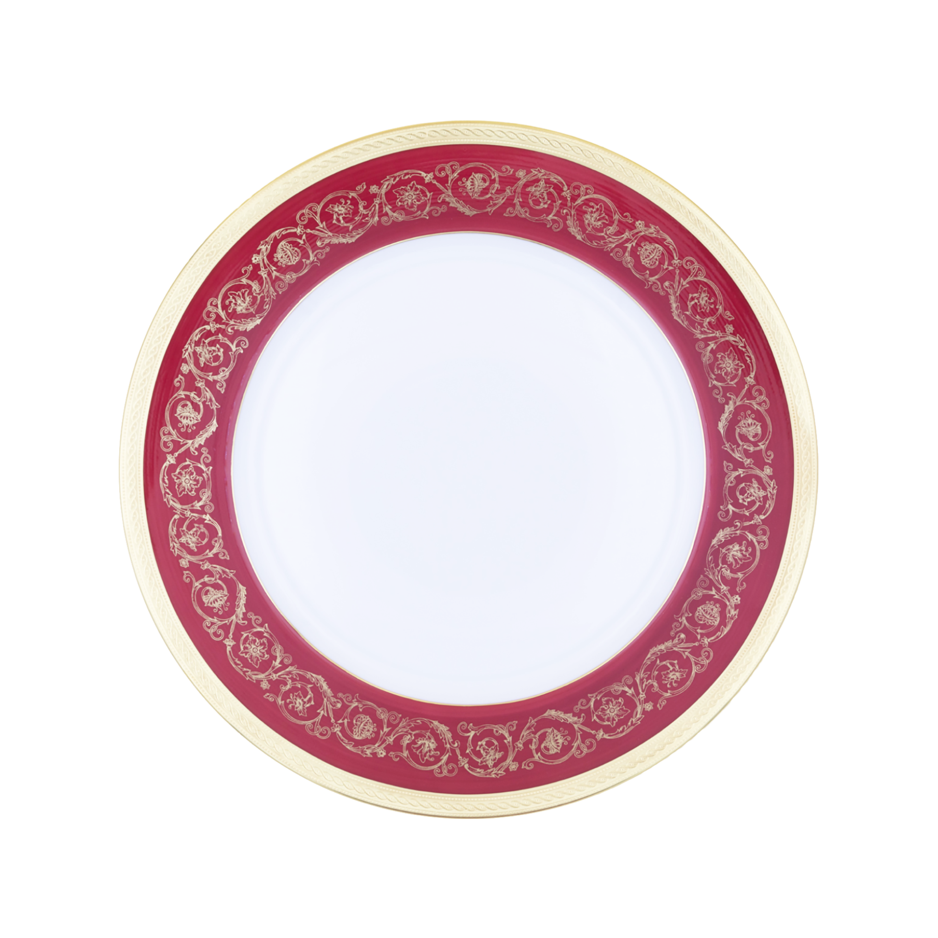 Haviland Parlon Ambassade | Round Flat Dish: Fine Limoges porcelain with ornamental border motif and smooth, glazed finish, perfect for serving hors d’oeuvres, shared appetizers, or composed dishes | Tableware & Serveware / Serving Dishes | 2Jour Concierge, your luxury lifestyle shop**