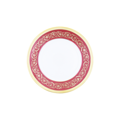 Ambassade Color Limoges Porcelain Deep Dish, Round with Ornamental Border Motif & Smooth Glazed Finish