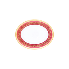 Ambassade Color Limoges Porcelain Open Vegetable Dish with Ornamental Border Motif & Smooth Glazed Finish