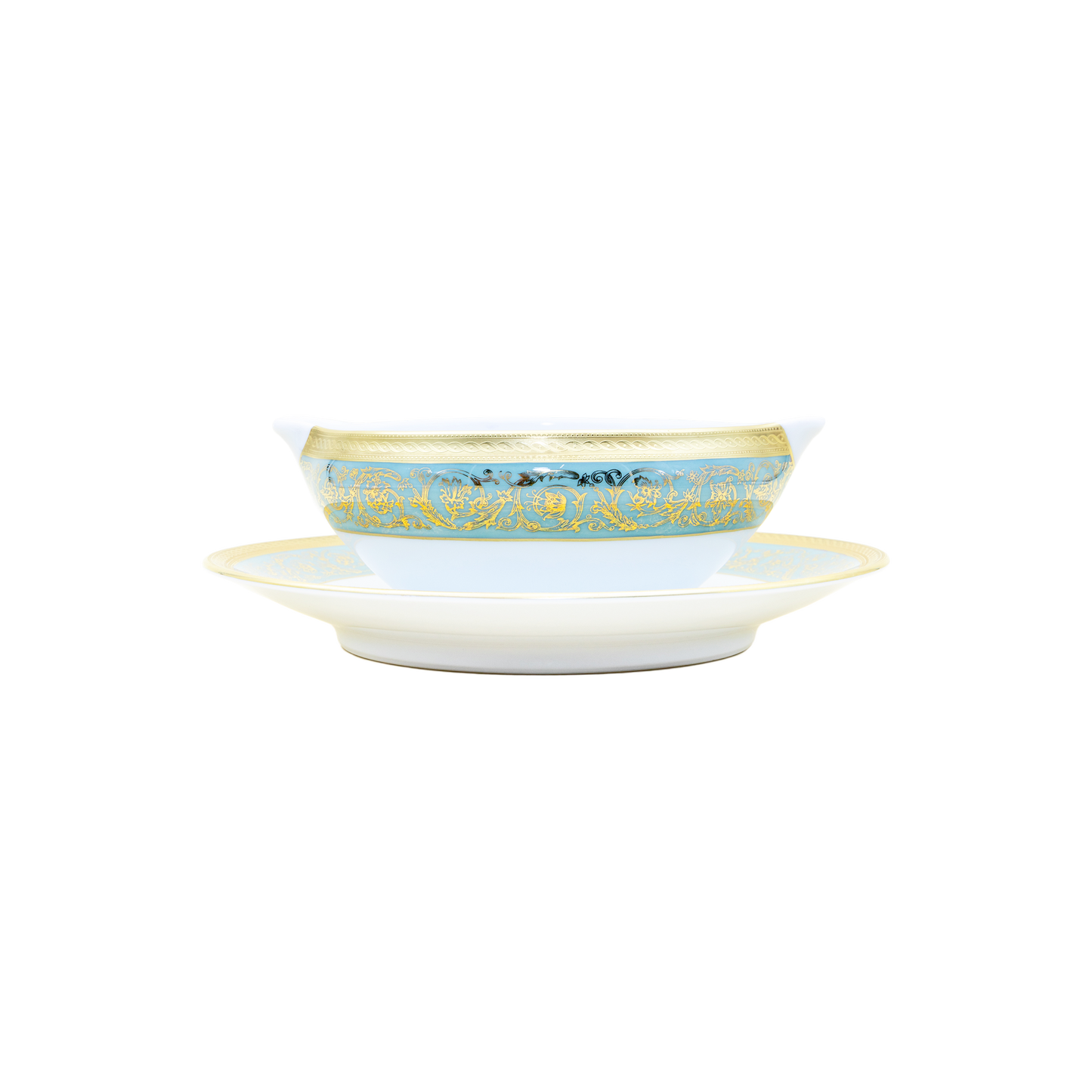 Haviland Parlon Ambassade | Gravy Boat: Fine Limoges porcelain with ornamental border motif and smooth, glazed finish, ideal for sauces, jus, or gravies at an elegant table setting | Tableware & Serveware / Serving Dishes | 2Jour Concierge, your luxury lifestyle shop**