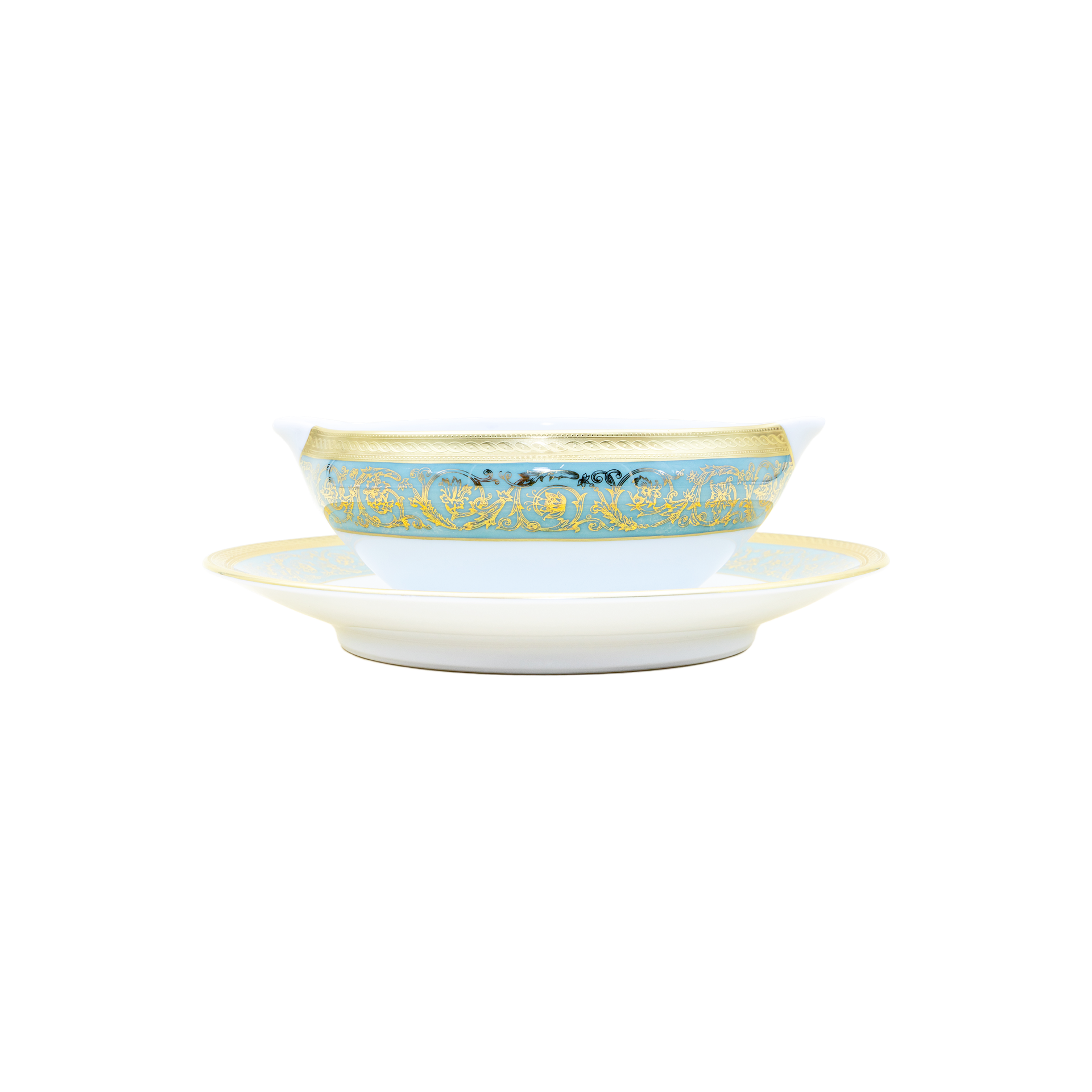 Haviland Parlon Ambassade | Gravy Boat: Fine Limoges porcelain with ornamental border motif and smooth, glazed finish, ideal for sauces, jus, or gravies at an elegant table setting | Tableware & Serveware / Serving Dishes | 2Jour Concierge, your luxury lifestyle shop**