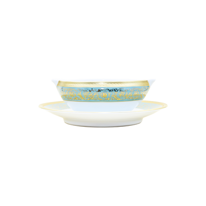 Haviland Parlon Ambassade | Gravy Boat: Fine Limoges porcelain with ornamental border motif and smooth, glazed finish, ideal for sauces, jus, or gravies at an elegant table setting | Tableware & Serveware / Serving Dishes | 2Jour Concierge, your luxury lifestyle shop**
