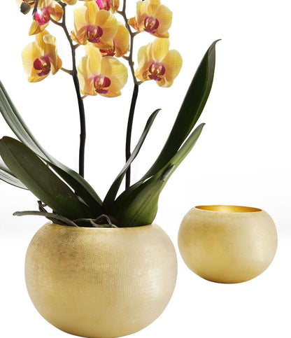 Coccodoro Flower Bowl / Cachepot by Zanetto | Satin varnished finishing. Available in brass or copper material. | Home Decor and Planters | 2Jour Concierge, your luxury lifestyle shop