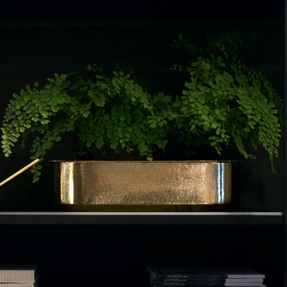 Davanzale Shiny Brass Windowsill Cachepot by Zanetto | Handcrafted metal windowsill cachepot made from shiny brass with a polished surface. | Home Decor and Planters | 2Jour Concierge, your luxury lifestyle shop