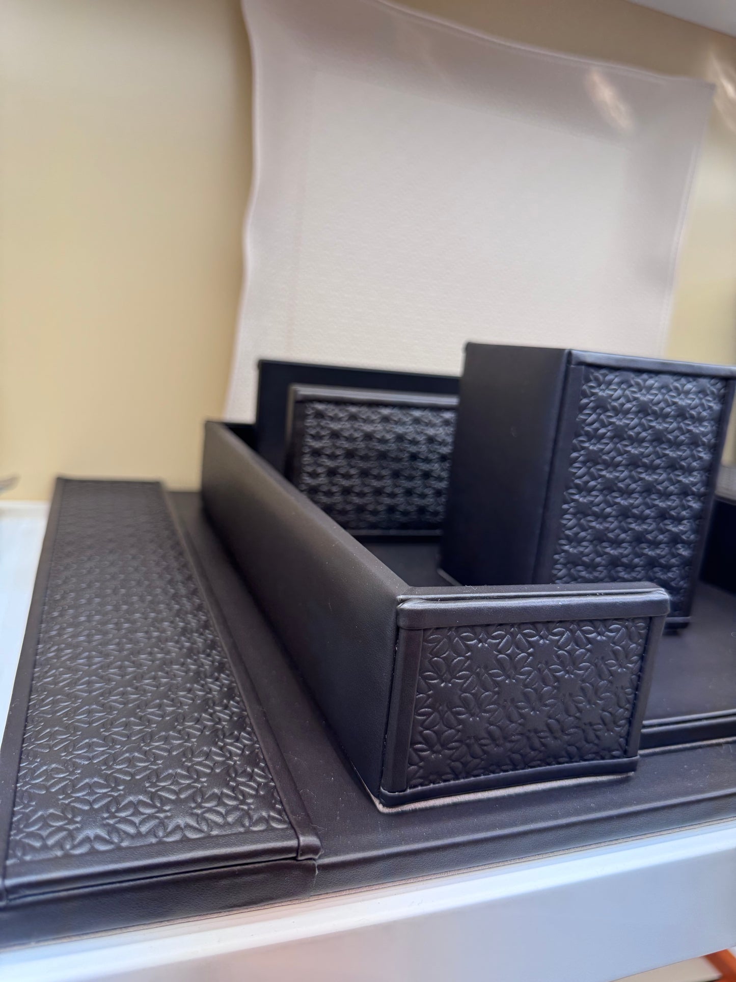 x Elie Saab Monogram Leather A4 Paper Tray