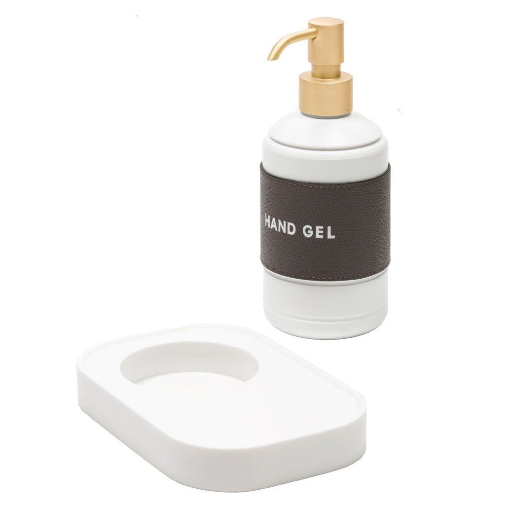 Manual Sanitizer Gel Dispenser with Corian® Drip Tray and ABS Bottle