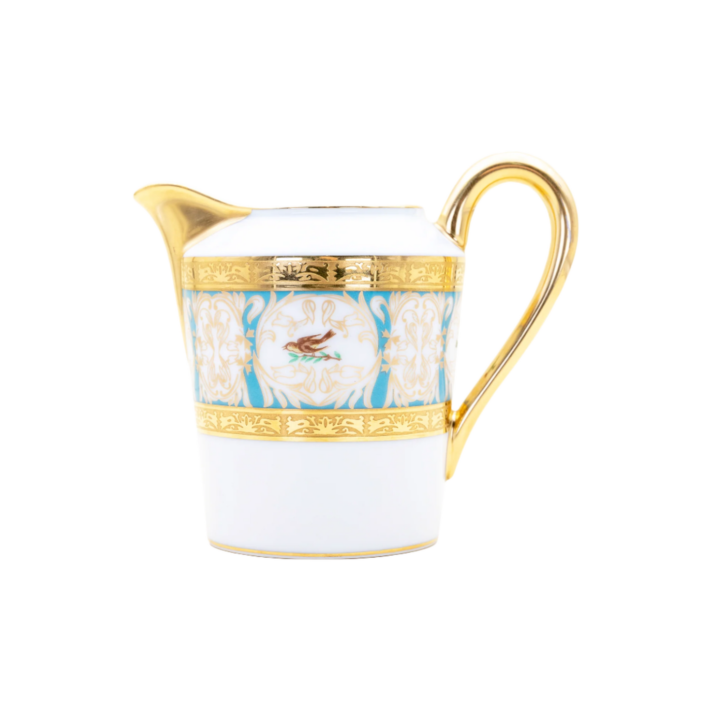 Robert Haviland & C. Parlon Bengalis | Cream Jug: Fine Limoges porcelain with bird and turquoise scroll motif and smooth, glazed finish, ideal for serving cream or milk with elegance | Tableware & Serveware / Creamers & Pitchers | 2Jour Concierge, your luxury lifestyle shop
