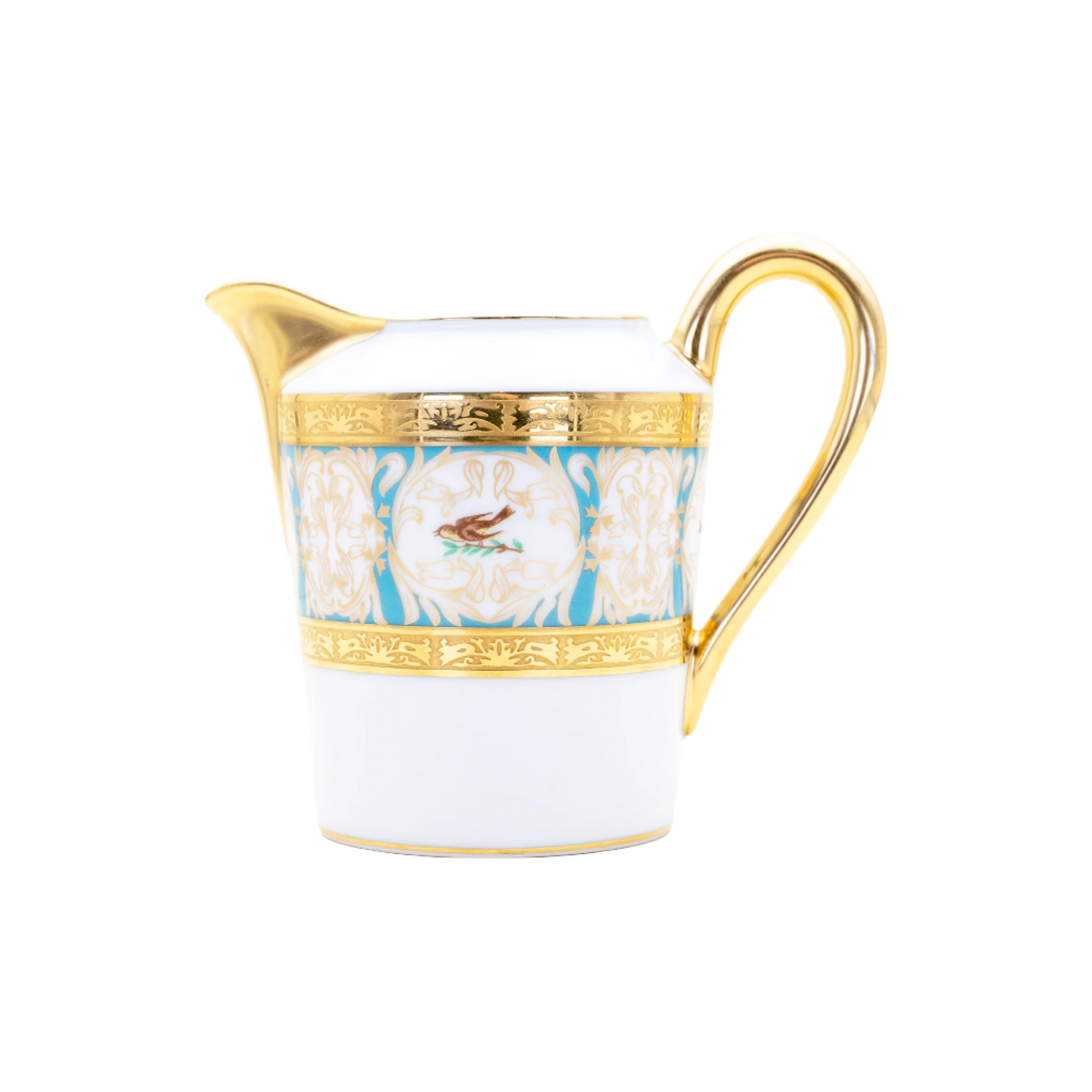 Robert Haviland & C. Parlon Bengalis | Cream Jug: Fine Limoges porcelain with bird and turquoise scroll motif and smooth, glazed finish, ideal for serving cream or milk with elegance | Tableware & Serveware / Creamers & Pitchers | 2Jour Concierge, your luxury lifestyle shop