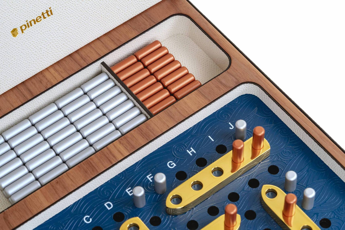 Pinetti Battleship Board Game | Leather-covered wood battleship board game combining luxury with classic gameplay | Home Decor and Games | 2Jour Concierge, your luxury lifestyle shop