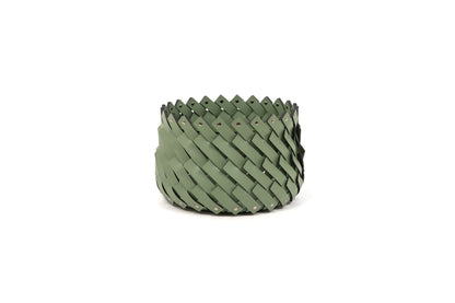 Panier en cuir régénéré tissé à la main d'Almeria