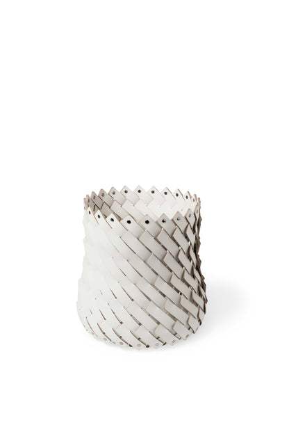 Panier en cuir régénéré tissé à la main d'Almeria