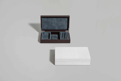 Pinetti Leather-Covered Wood Jewellery Box With Removable Trays | Stylish Jewelry Storage, Elegant Organizer & Gift Items | 2Jour Concierge, #1 luxury high-end gift & lifestyle shop