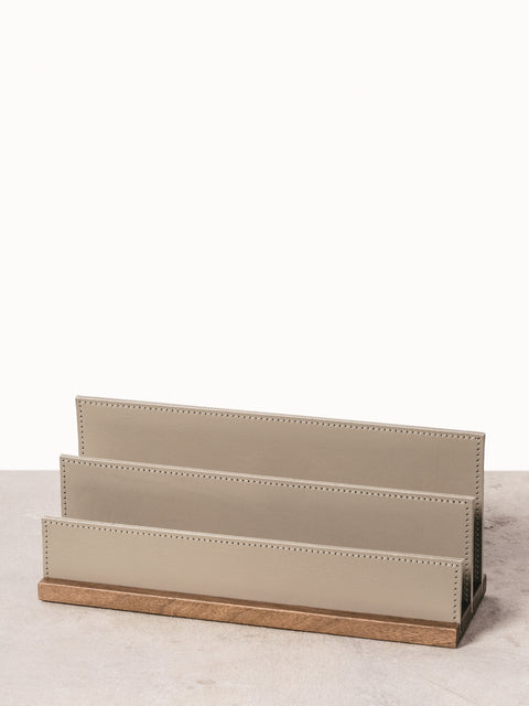 Rabitti 1969 Pienza Saddle Leather and Walnut Wood Envelope Holder | Elegant Desk Organizer | Made with Premium Leather and Walnut Wood | Coordinates Perfectly with the Pienza Desk Set | Discover More Luxury Desk Accessories at 2Jour Concierge, #1 luxury high-end gift & lifestyle shop