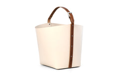 Ovo Vegetal Leather Storage Basket Big With Handle