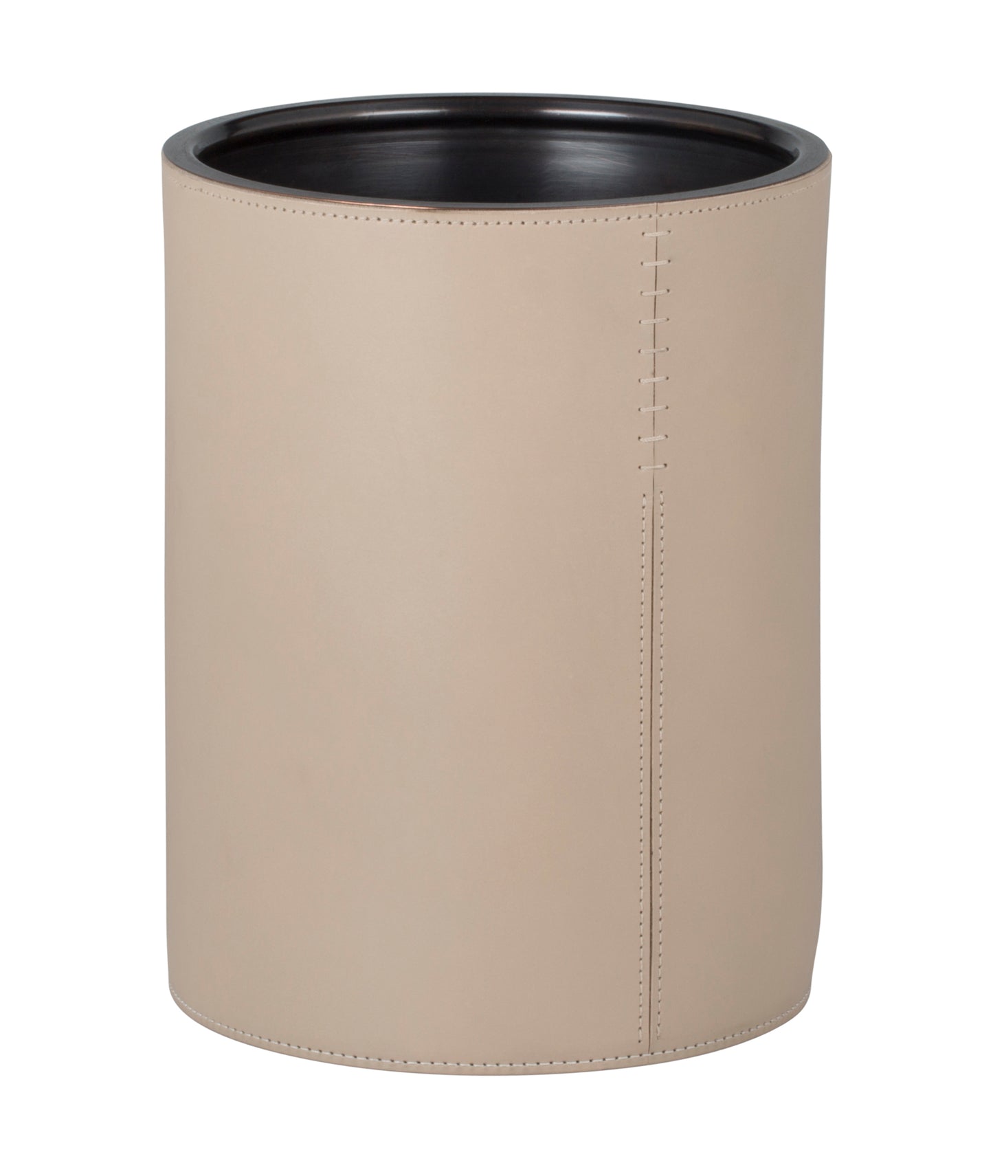 Orvieto Saddle Leather Wastepaper Bin With Metal Inner Container