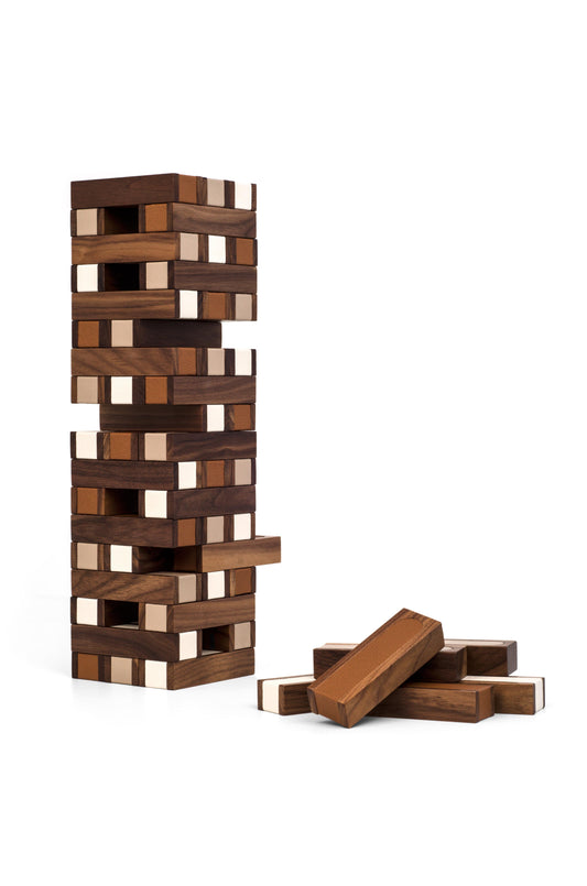 Pinetti Wood and Leather Pisa Tower Board Game Box | Elegant Combination of Wood and Leather | Perfect for Storing Board Games | Adds a Touch of Luxury to Your Gaming Experience | Explore a Range of Luxury Home Accessories at 2Jour Concierge, #1 luxury high-end gift & lifestyle shop
