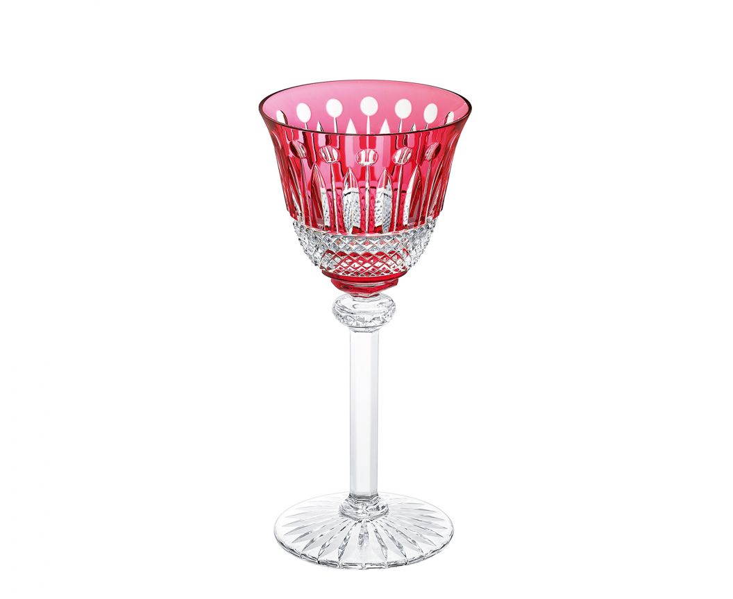 Tommy Crystal Hock Wine Glass by Saint-Louis | Timeless collection since 1928 | Features star-shaped base, diamond, bevel, pearl, and rim cuts | Elegant design seen in the Hall of Mirrors in Versailles | Offers audacious colors and functional new creations for contemporary uses | Collection: Tommy | Design: Timeless | Tableware and Wine Glasses | 2Jour Concierge, your luxury lifestyle shop